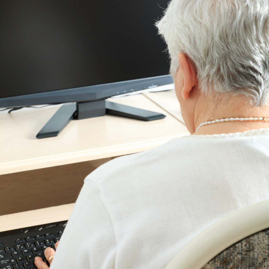 Older person using a computer: Enduring Powers of Attorney, legal advice, capacity planning